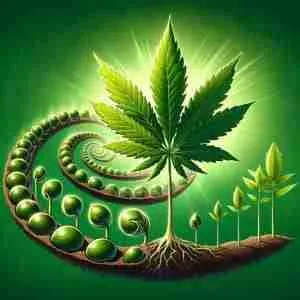 A photo that captures a 'Green Avenger' cannabis plant beautifully positioned on a windowsill, bathed in the soft glow of a setting sun.
