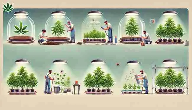Complete Cannabis Seedling Care Process Visual Guide