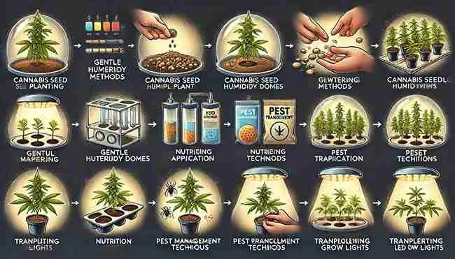 Step-by-Step Visual Guide of Cannabis Seedling Care 