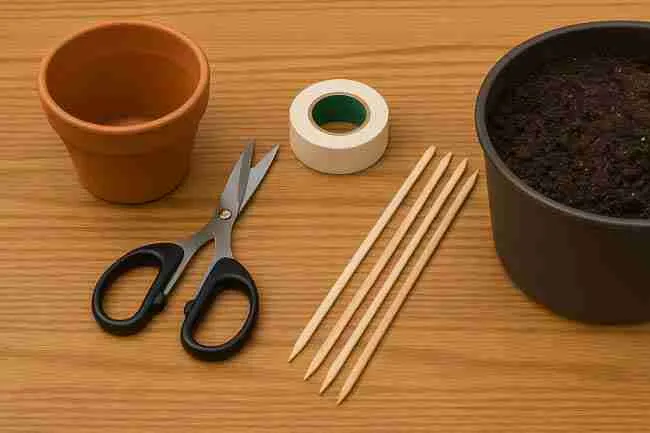 Essential tools for cannabis plant surgery displayed neatly