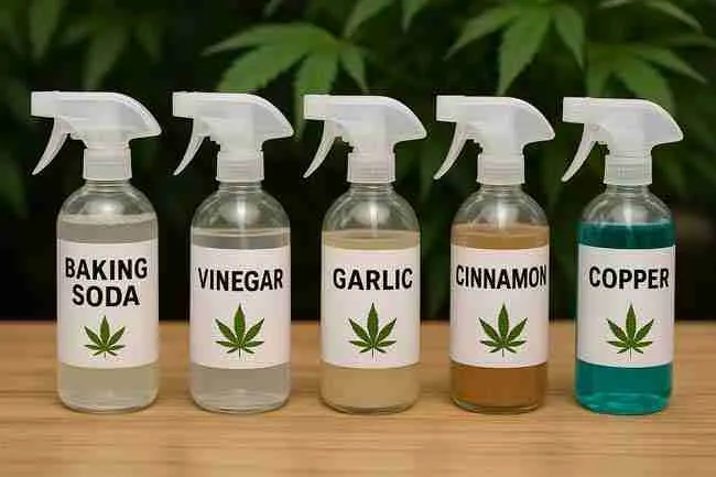 Side‑by‑side comparison of homemade fungicides for cannabis plants.