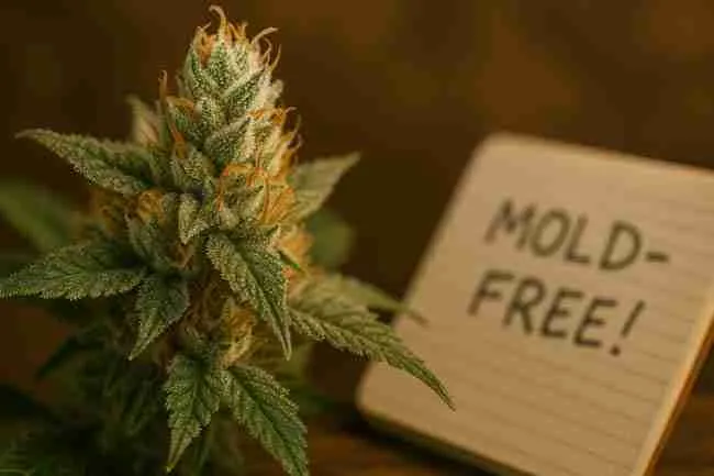 Healthy, mold‑free cannabis bud after consistent use of homemade fungicides.