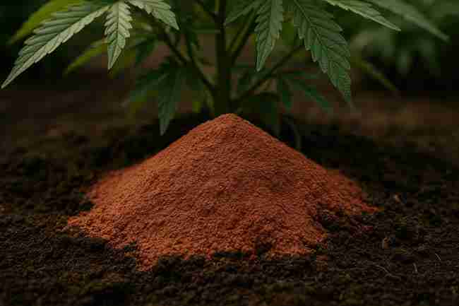 Excessive volcanic rock dust on cannabis soil