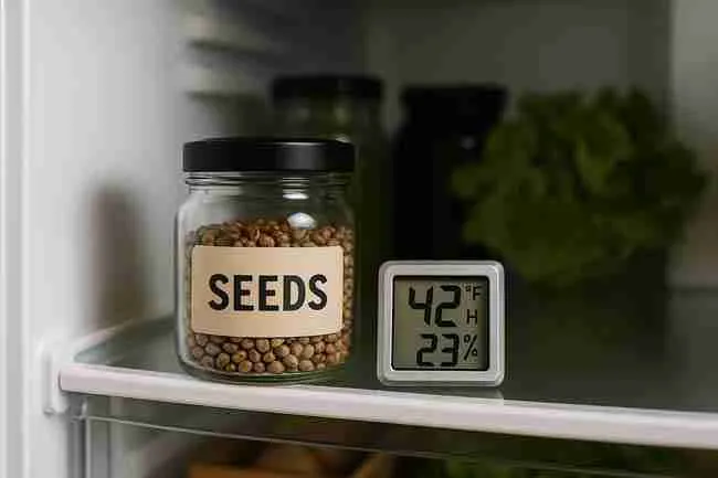 Store Cannabis Seeds soaking in a GA₃ solution Petri dish, lab glassware beside to revive stubborn seeds