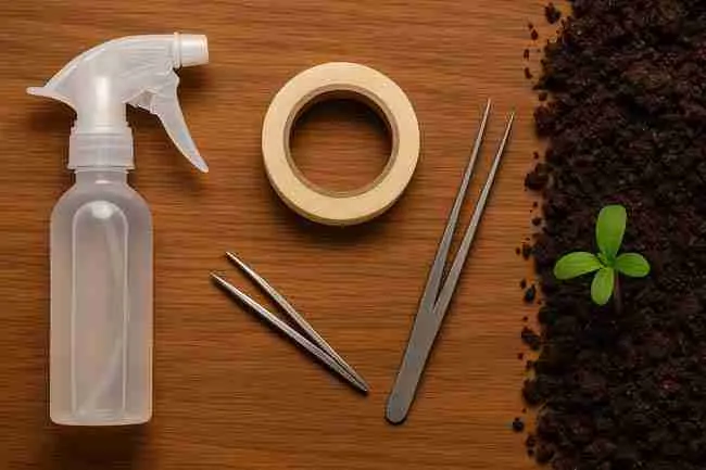 Essential rescue kit tools for fixing Marijuana Seed Hull Stuck seedlings
