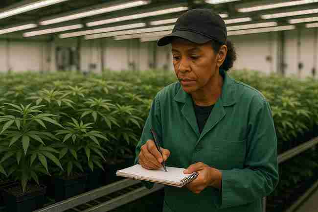 cannabis breeder phenotype-hunting among uniform seedlings