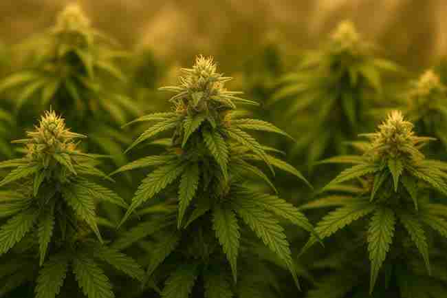 Horizontal image of cannabis plants showing differences in uniformity, variation, and mother-like traits, symbolizing F1 vs F2 vs S1 cannabis seeds.