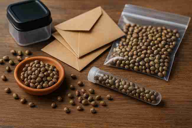 hygrometer showing low RH for cannabis seed stash under rule of 100