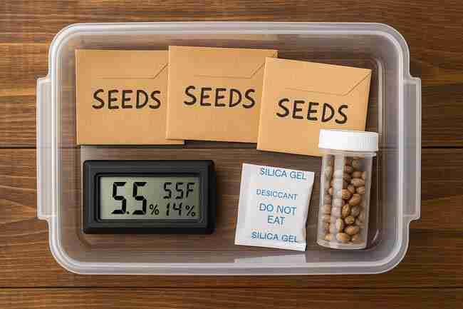 labeling system for cannabis seed stash with lot, date, and germination percent