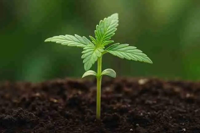 Week-by-week cannabis plant development from seedling to flower