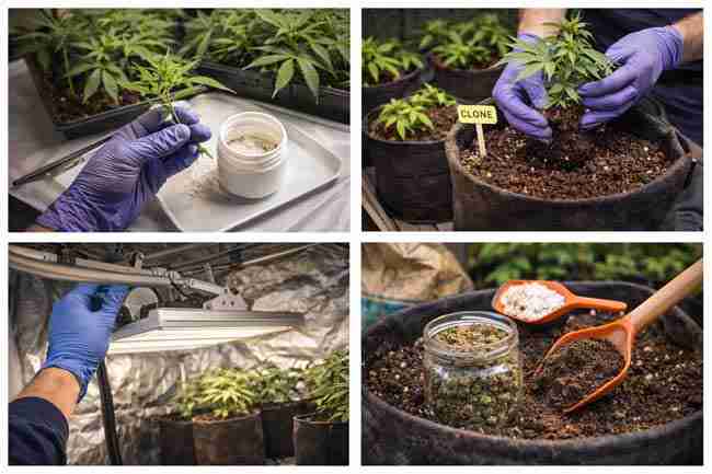 an image showing perpetual harvesting steps for a successful marijuana crop
