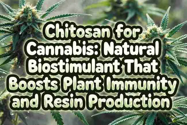 Chitosan for Cannabis: Natural Biostimulant That Boosts Plant Immunity and Resin Production - Vibrant cannabis plants covered in thick resin and trichomes showing the powerful effects of natural chitosan treatment