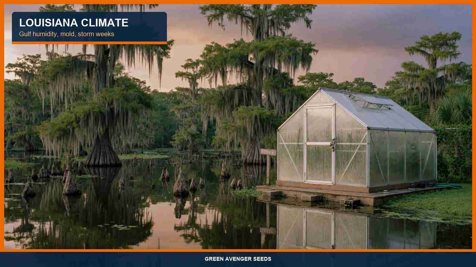 Louisiana bayou climate notes for cannabis seed buyers — Gulf humidity and storm weeks