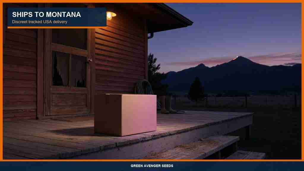Discreet tracked cannabis seed shipping to a Montana ranch porch