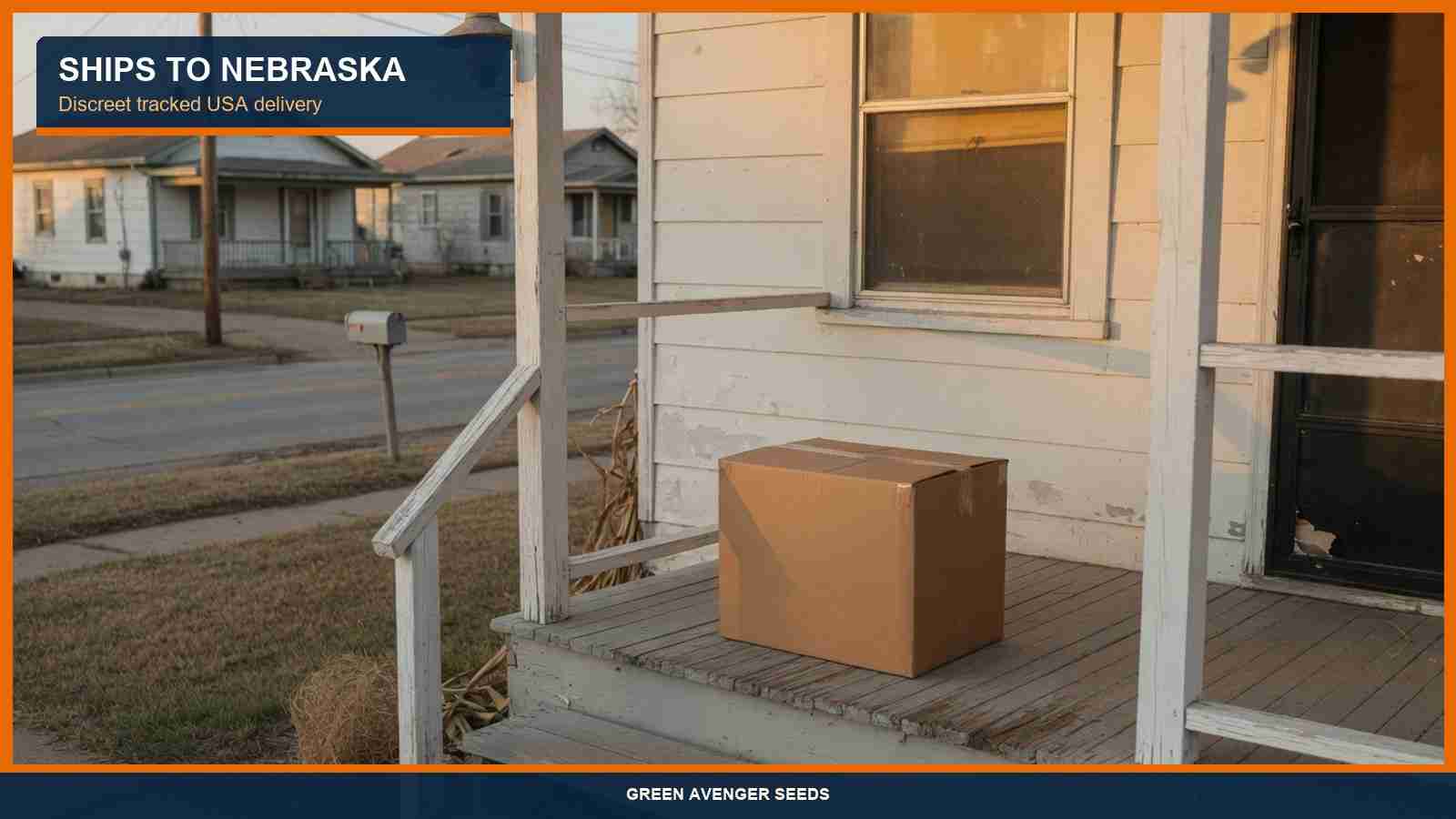 Discreet tracked cannabis seed shipping to a Nebraska porch