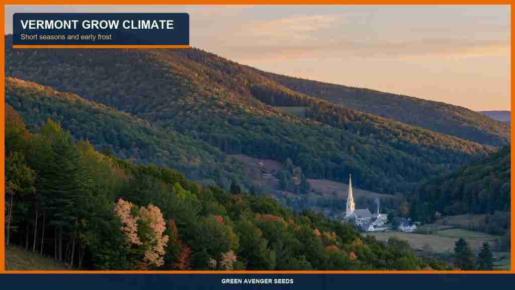 Vermont Green Mountains climate and short-season notes for cannabis seed grows