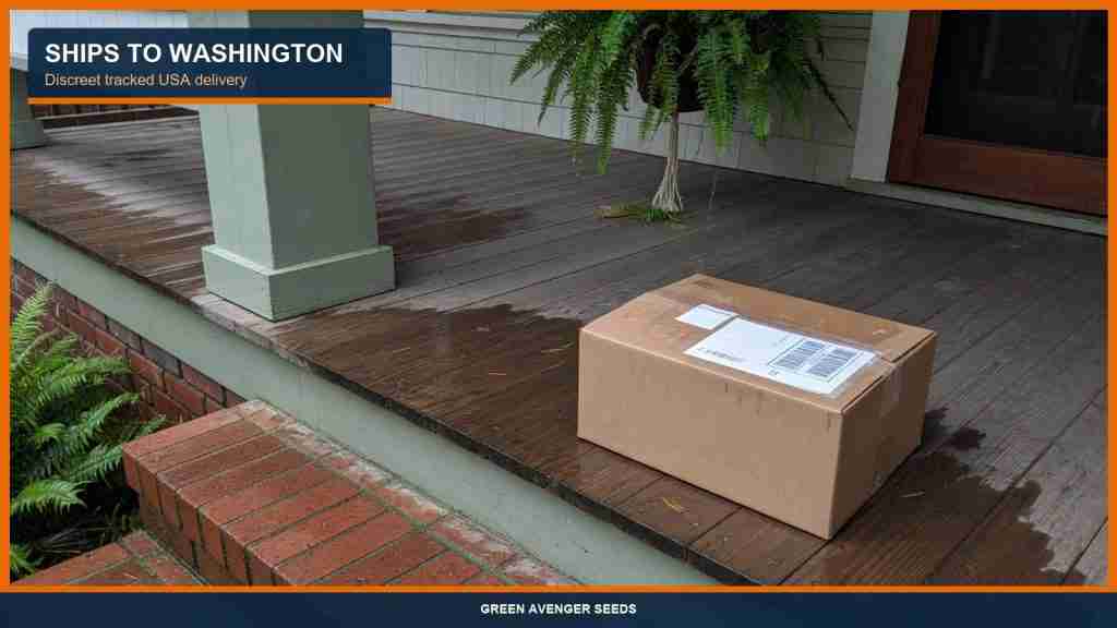 Discreet tracked cannabis seed shipping to a Seattle porch
