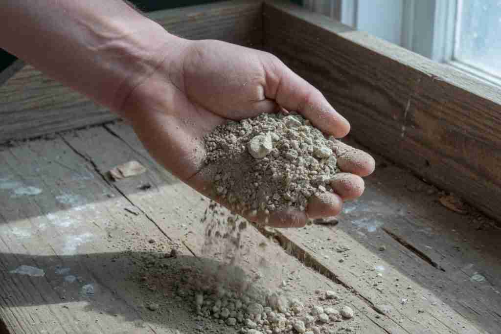 Pale dry dirt held in a hand
